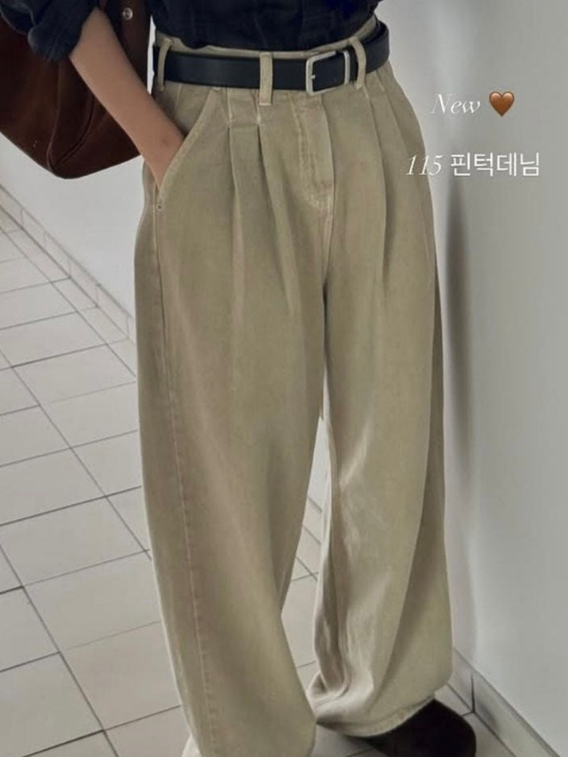 (予約) miel / 115 pintuck denim 1color