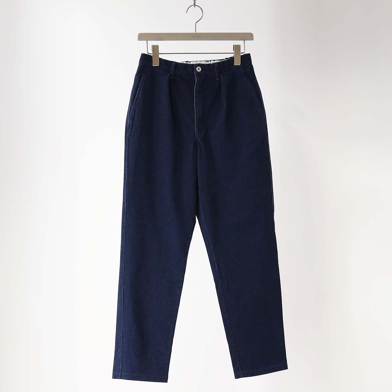 CURLY&Co./KNIT DENIM 1TUCK EZ TAPERED PANTS -INDIGO-