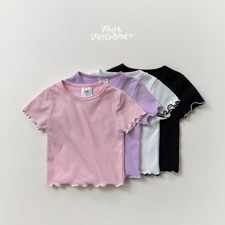 【取寄】white sketchbook｜ribbed lettuce-edge s-s tee｜リブメロウ半袖T｜5-17｜kids&jr｜26 summer