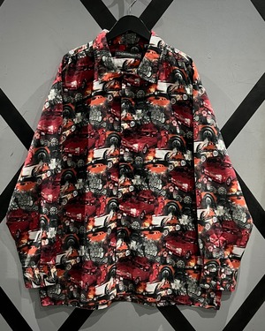 【X VINTAGE】 Classic Car Pattern Loose L/S Shirt