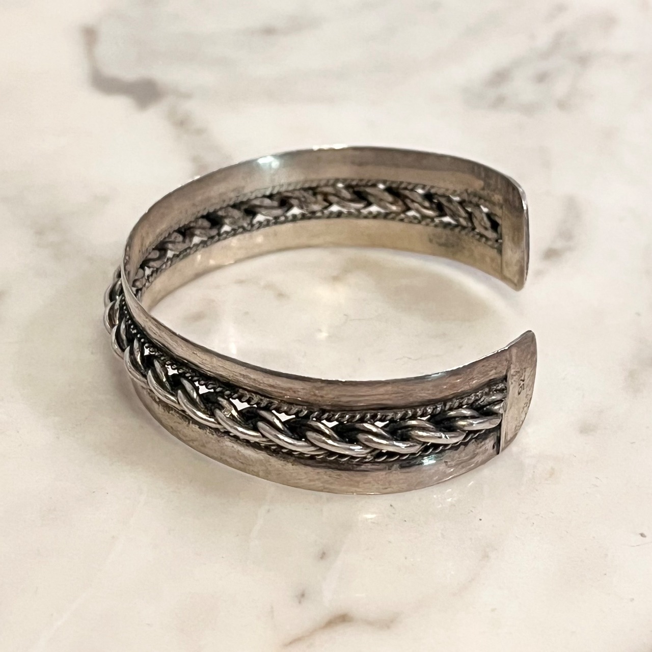 vintage twisted silver cuff bangle