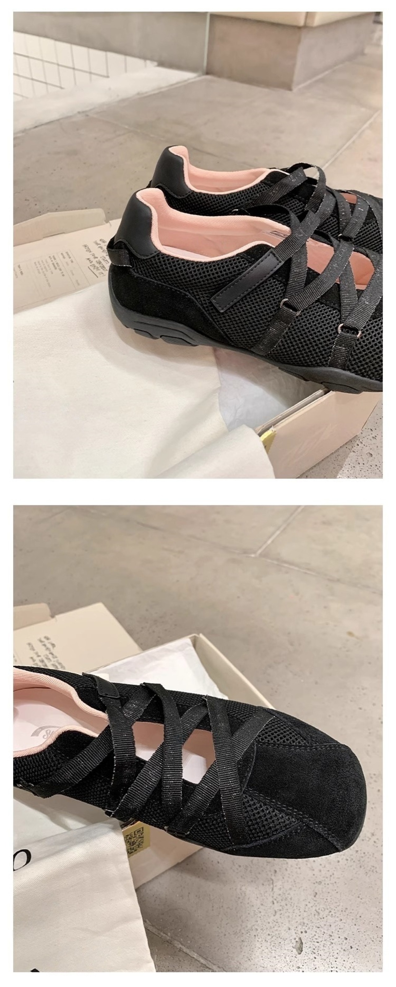 クロスストラップ付きバレエシューズスニーカー_582177