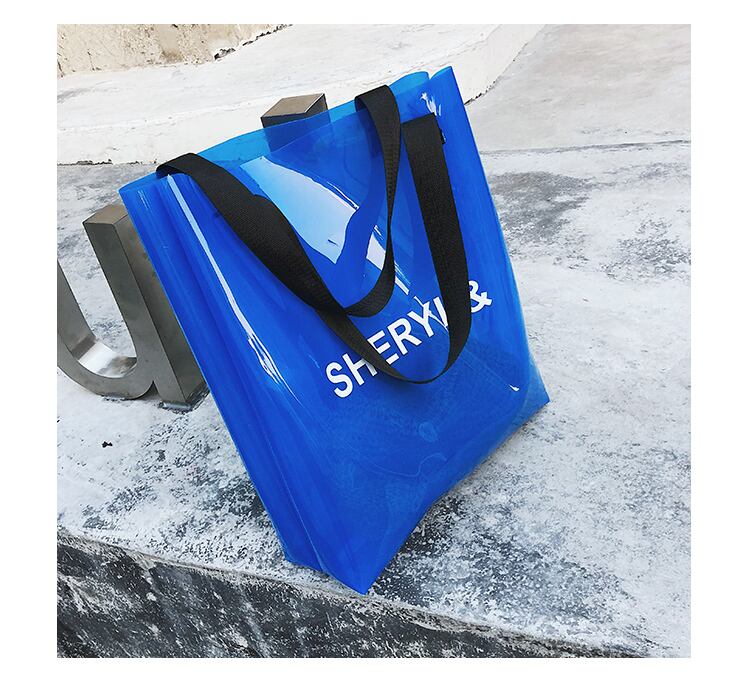 Z-20164 バッグ トートバッグ ビニール クリア カラー豊富 半透明