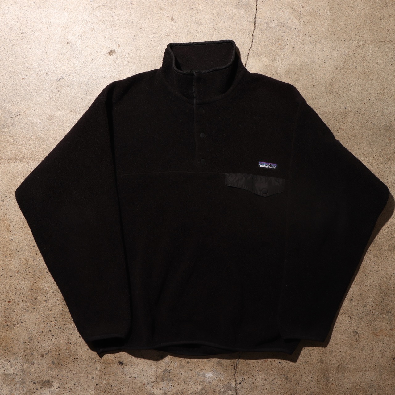 美品 M 00年 オールブラック シンチラ スナップT patagonia 黒 パタゴニア snap-t synchilla
