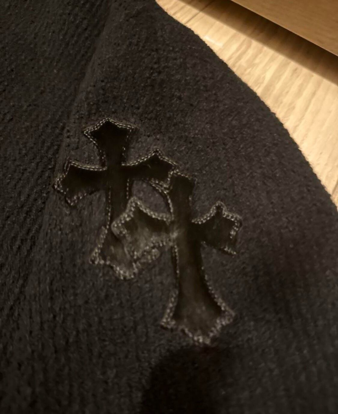 CHROME HEARTS クロムハーツ ハラコ クロスパッチ ハイネック ニット