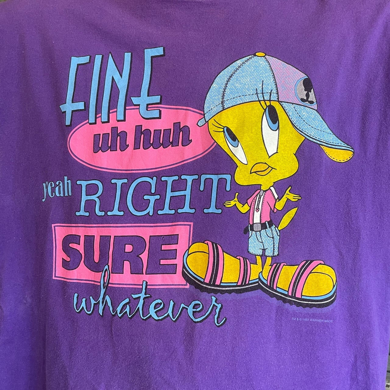 90s TWEETY  ビッグプリント Tシャツ パーブル