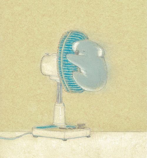 キャンバスプリント　コアラと扇風機