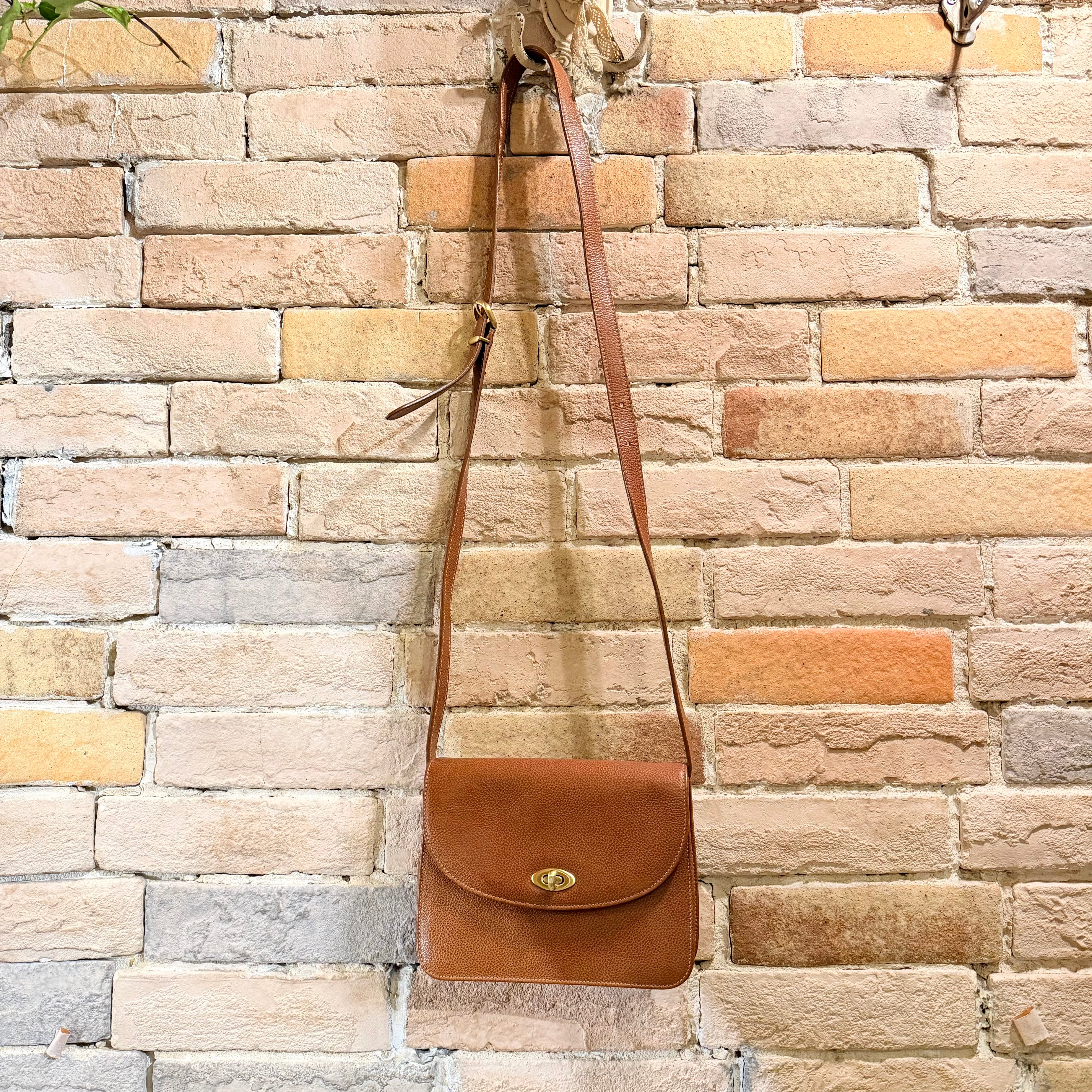 COACH オールドコーチ レザー ショルダーバッグ ターンロック ブラウン