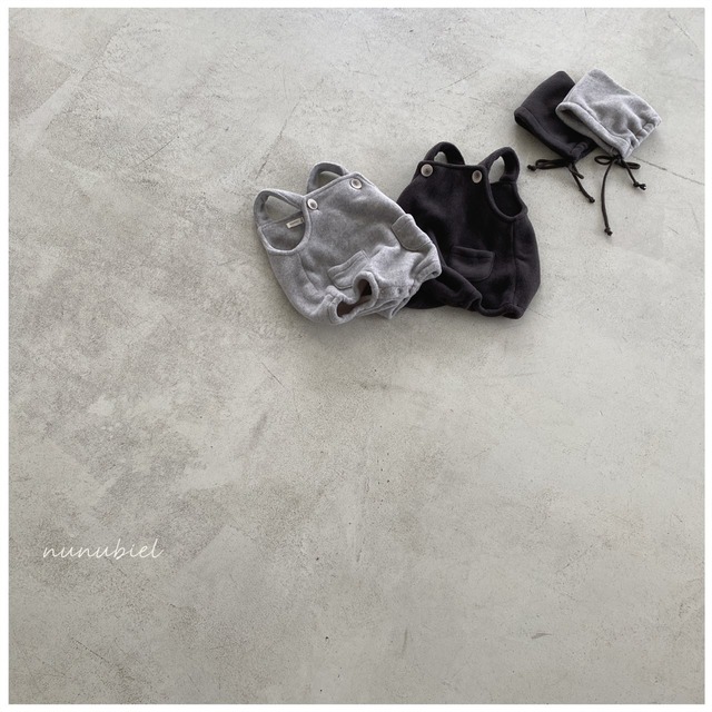即納 70cm LAST 1 / fleece romper & bonnet [ nunubiel ]