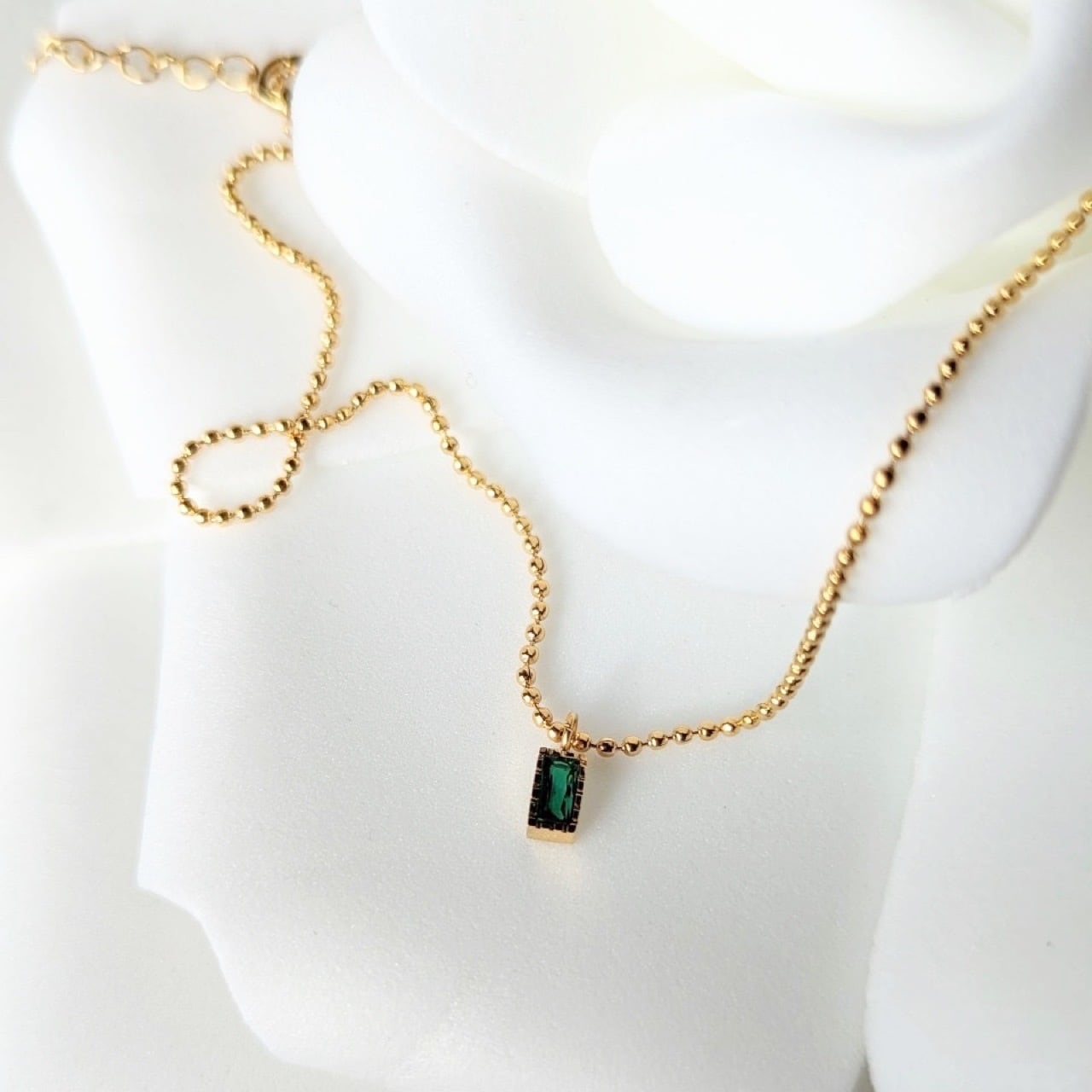 square green necklace ／ スクエア グリーン ネックレス