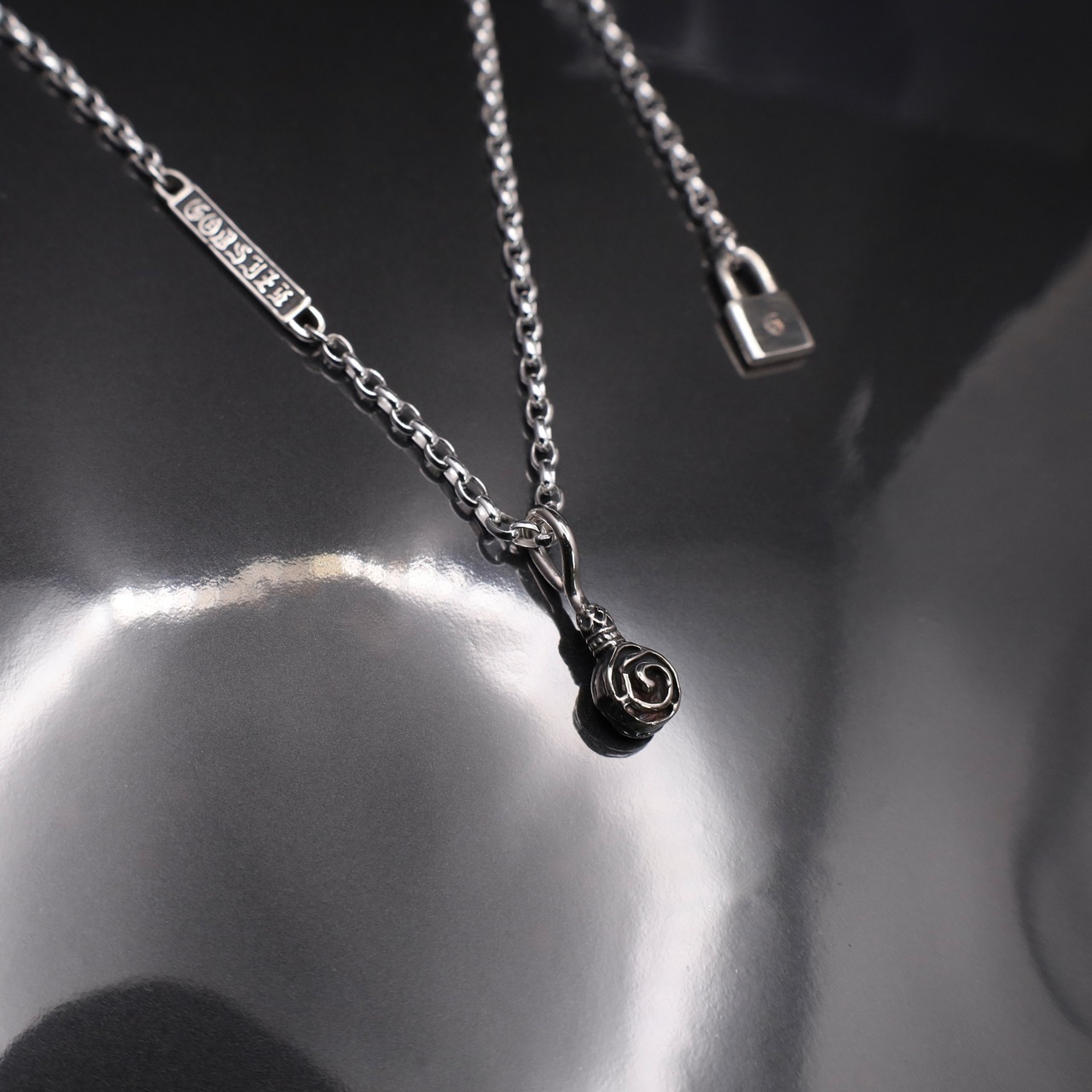 ROSE BALL #1 with GODSIZE® I.D. TAG NECKLACE