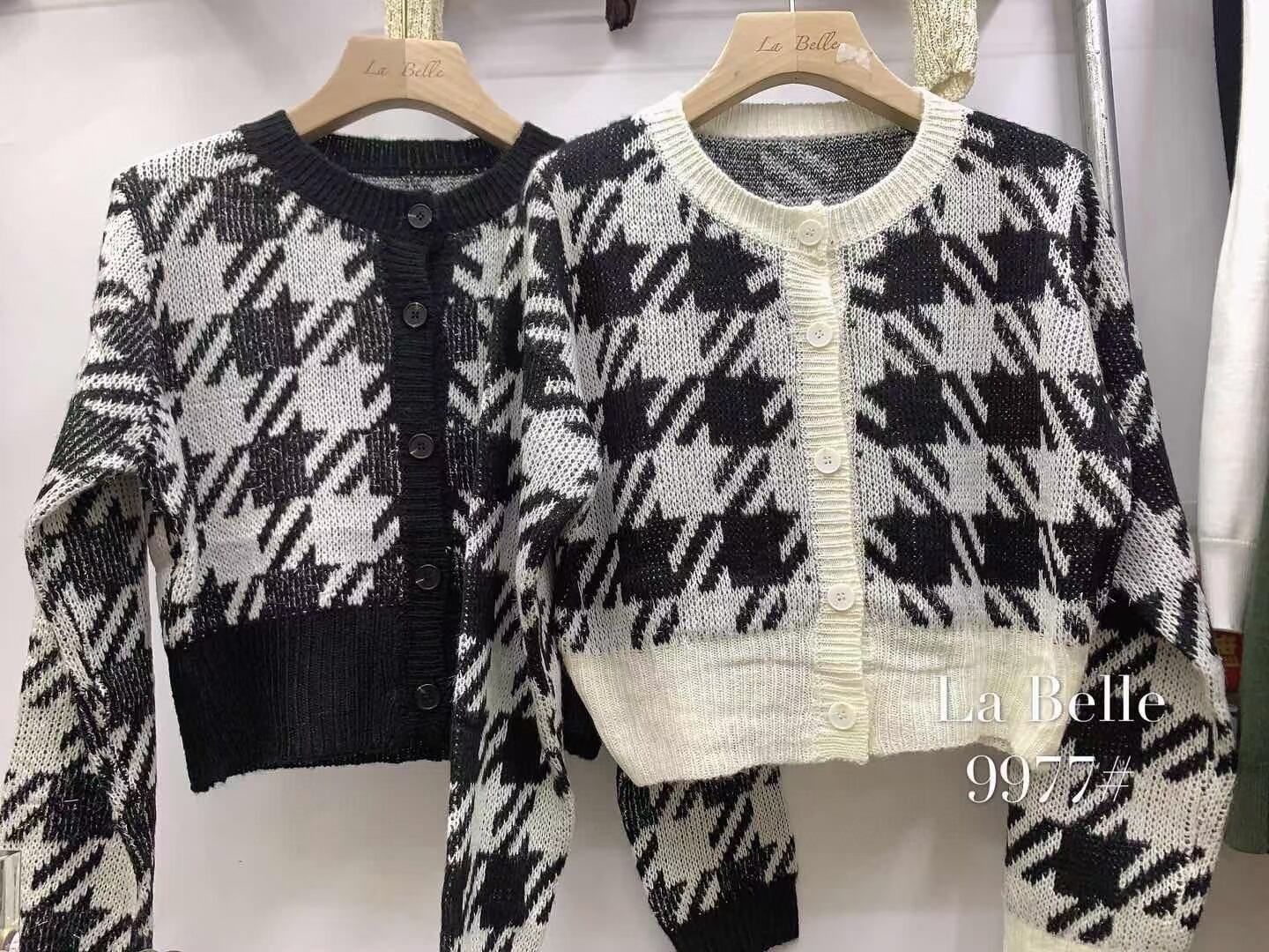 千鳥格子カーディガン　AJ1102-9977