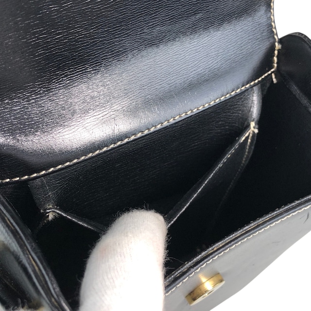 Christian Dior クリスチャン ディオール ショルダーバッグ ブラック CD レザー ミニバッグ vintage ヴィンテージ オールド esfjwx
