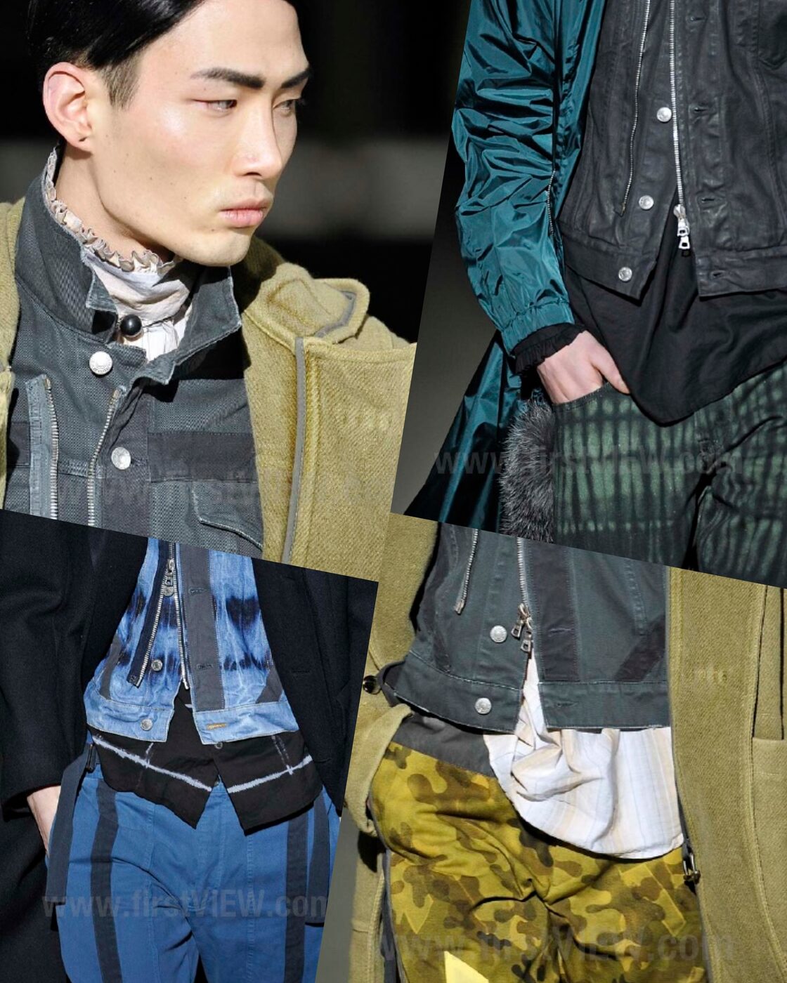 14AW Dries Van Noten ボンテージ デニムジャケット ライダース ドリス  