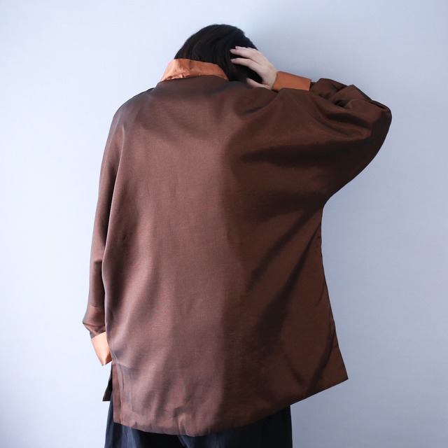 "刺繍" gloss fabric over silhouette china shirt jacket