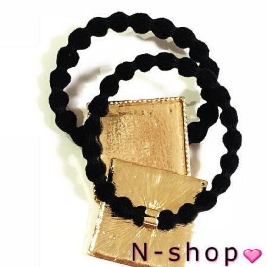 レジンヘアゴム　スクエア　大人カラー　ブラック　透け感　2 レジンヘアゴム スクエア 大人カラー ブラック 透け感 2 ヘアゴム