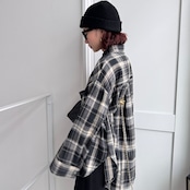【予約:9月末入荷予定】フランネルbigカフスオーバーSH/ブラック