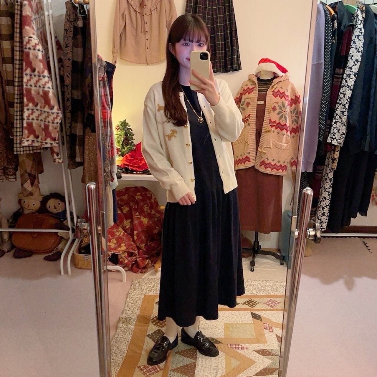 dog heart button cardigan