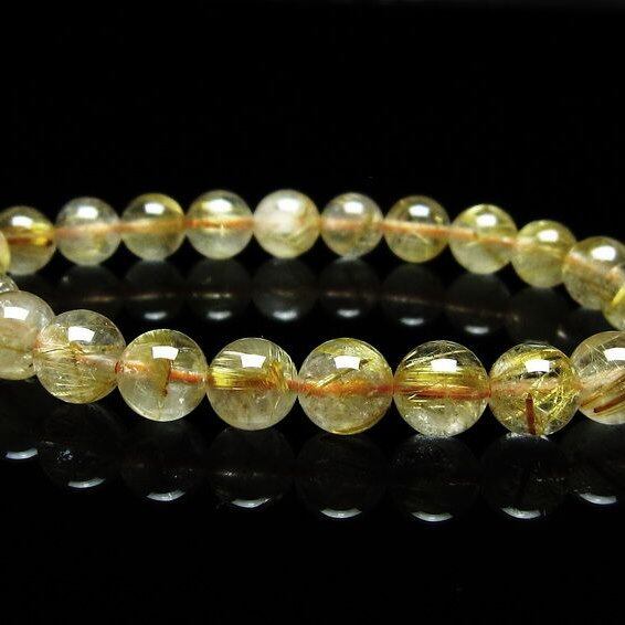 ルチルクォーツ ブレスレット 8mm タイチンルチルクォーツ タイチンルチル 一点物 メール便可 [M便 1/10] 111-49045