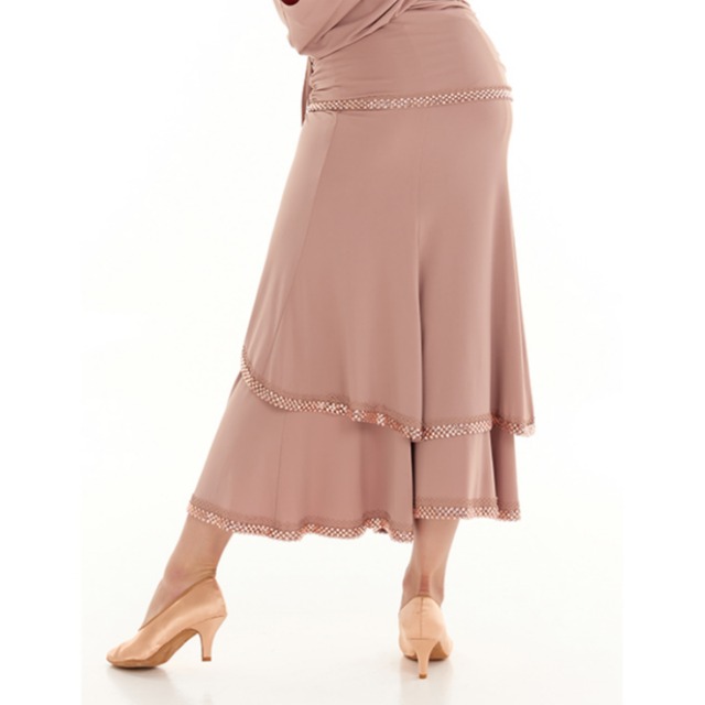 ルーシュ ドローストリング ラッフル ラインストーン スカート 1col　D00411