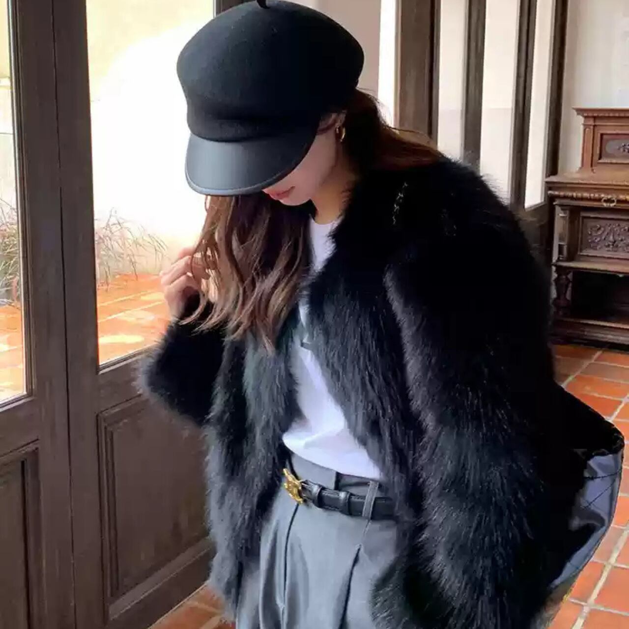 フェイク フォックス ファー ジャケット 20241105