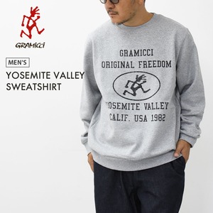 Gramicci [グラミチ] YOSEMITE VALLEY SWEATSHIRT [g6fm-j092] ヨセミテ バレー スウェットシャツ・グラフィック・クルーネック・プルオーバー・グラフィックプリント・MEN'S [2026AW]