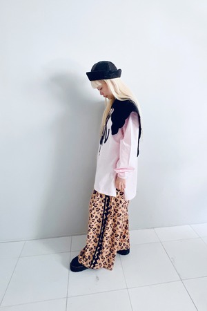 L/B Pt. FRILL ROOMY PANTS col.BROWN / F1
