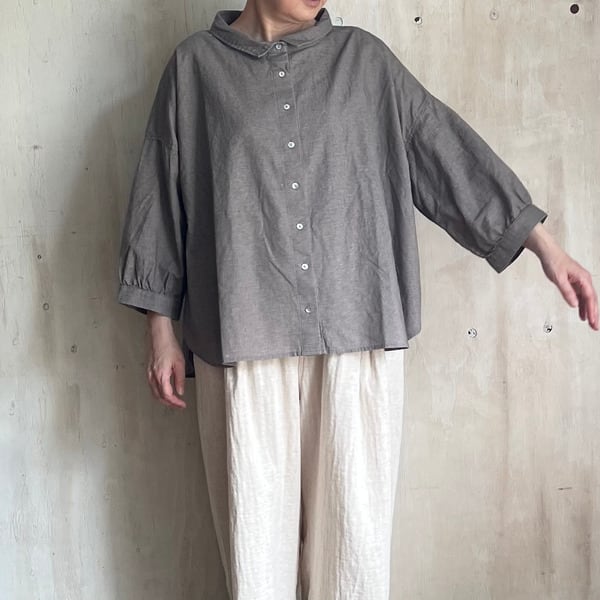 7分袖で手元すっきり 綿麻7分袖シャツ /co;ill nine C263VN8007
