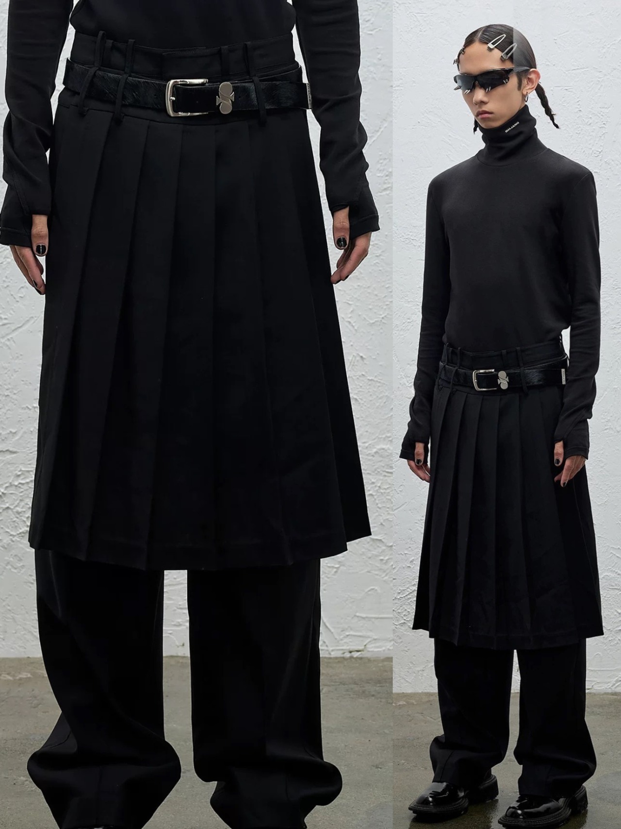 BALIANG Removable Pleated Half Skirt