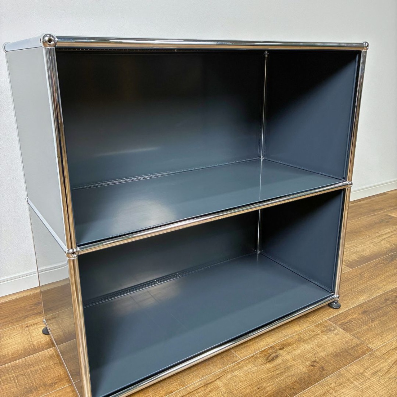 USM Haller Sideboard ユーエスエム ハラー サイドボード 1列 2段 オープン×2 アントラサイト サイドボード リビングボード モダン 収納【中古】【200サイズ】