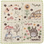 となりのトトロ全面刺繍ミニタオル 自然の四季(5630673)