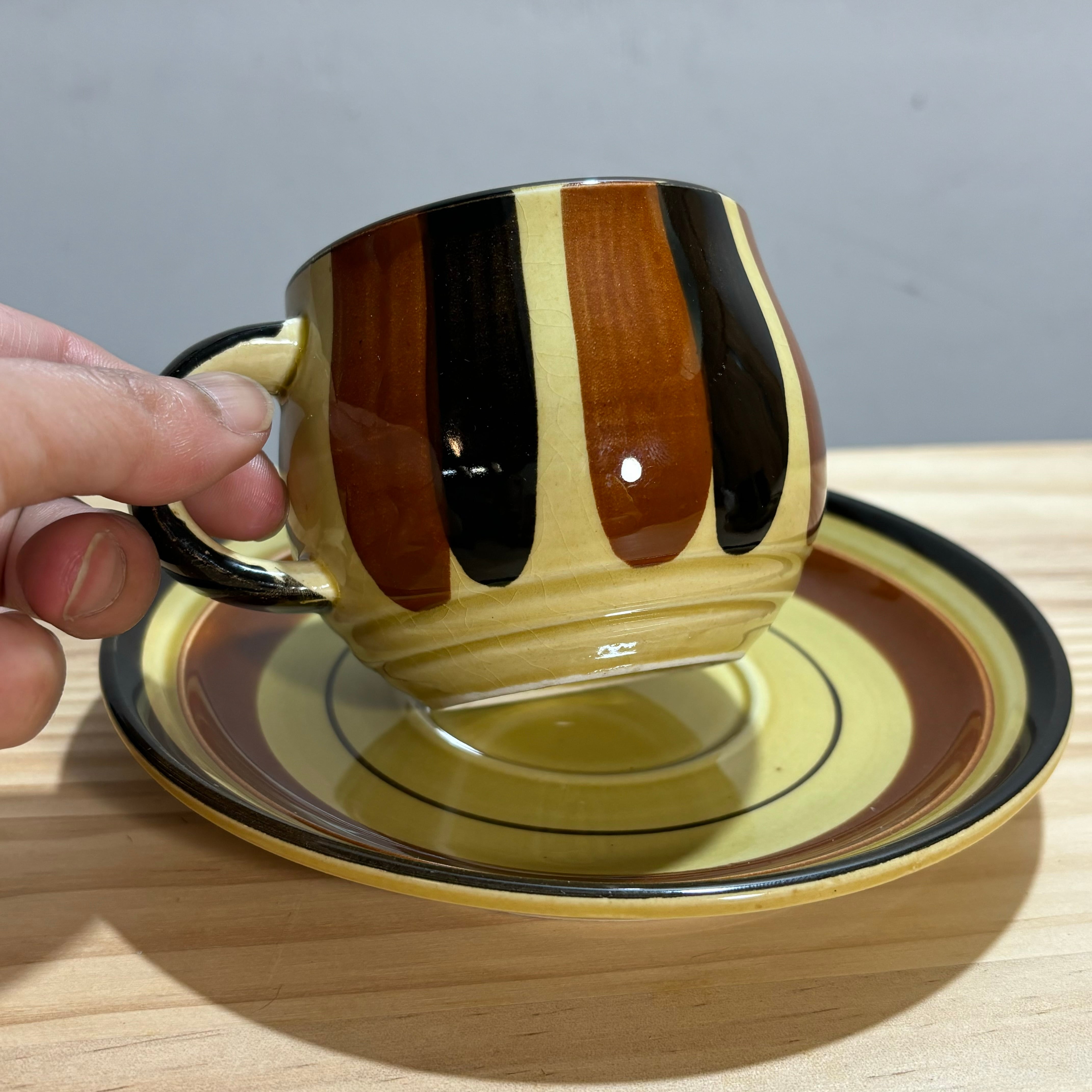 レトロ ハンドペイント マグカップ コーヒーカップ カップ&ソーサー