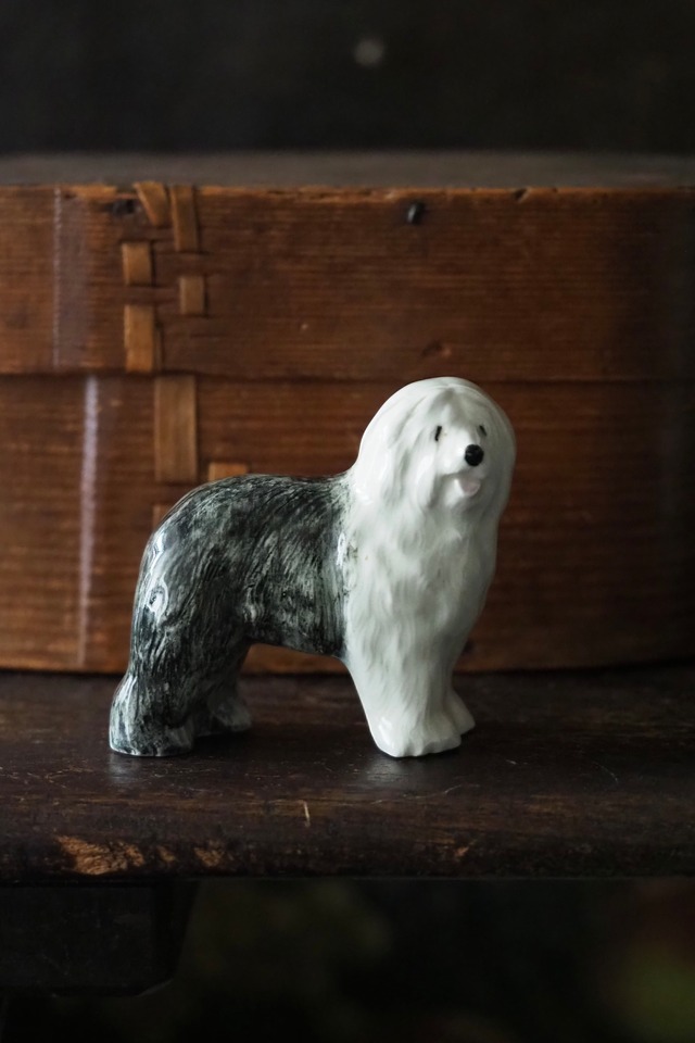 ぼく、オールドイングリッシュシープドッグ-vintage pottery dog objet