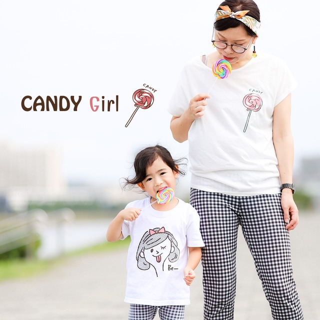 CANDY Girl & Boy LINKCODEKIDS(おそろい、親子リンクコーデ) Tシャツ