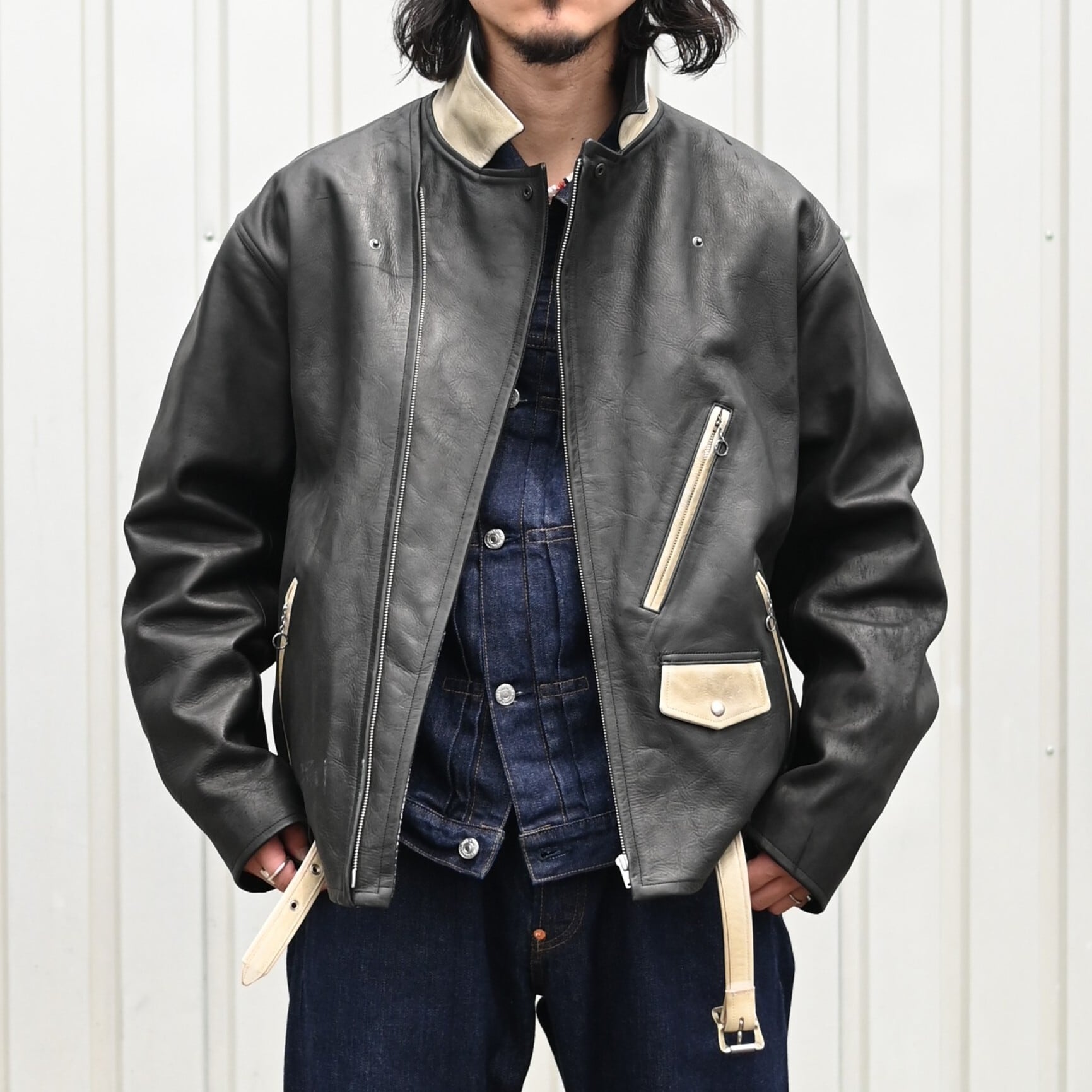 OLD JOE / PATINA HORSE-HIDE PERFECTO JACKET (Two-Tone) | GANKO
