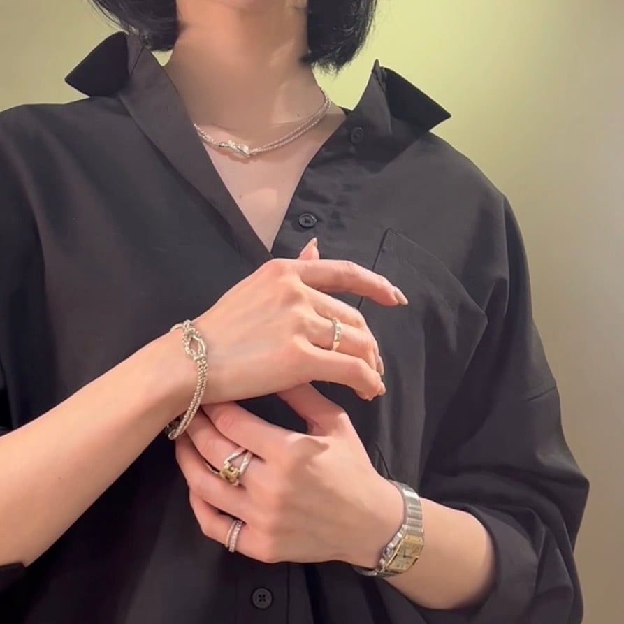 希少【TIFFANY&CO.】 2535ティファニー アンドコーダブルロープ