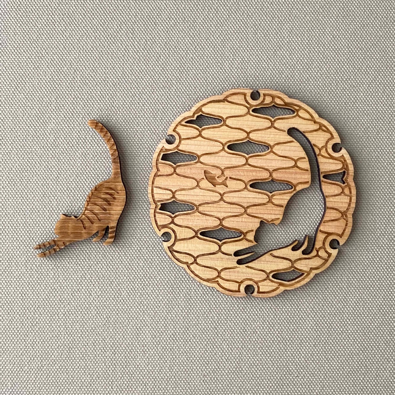 【Tomogu】さかなとトラ Coaster and chopstick rest set