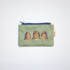 Ashi｜亜紙 Flat Pouch S＊Smiles of Bayon Temple 紙ポーチ  バナナ ハンドメイド