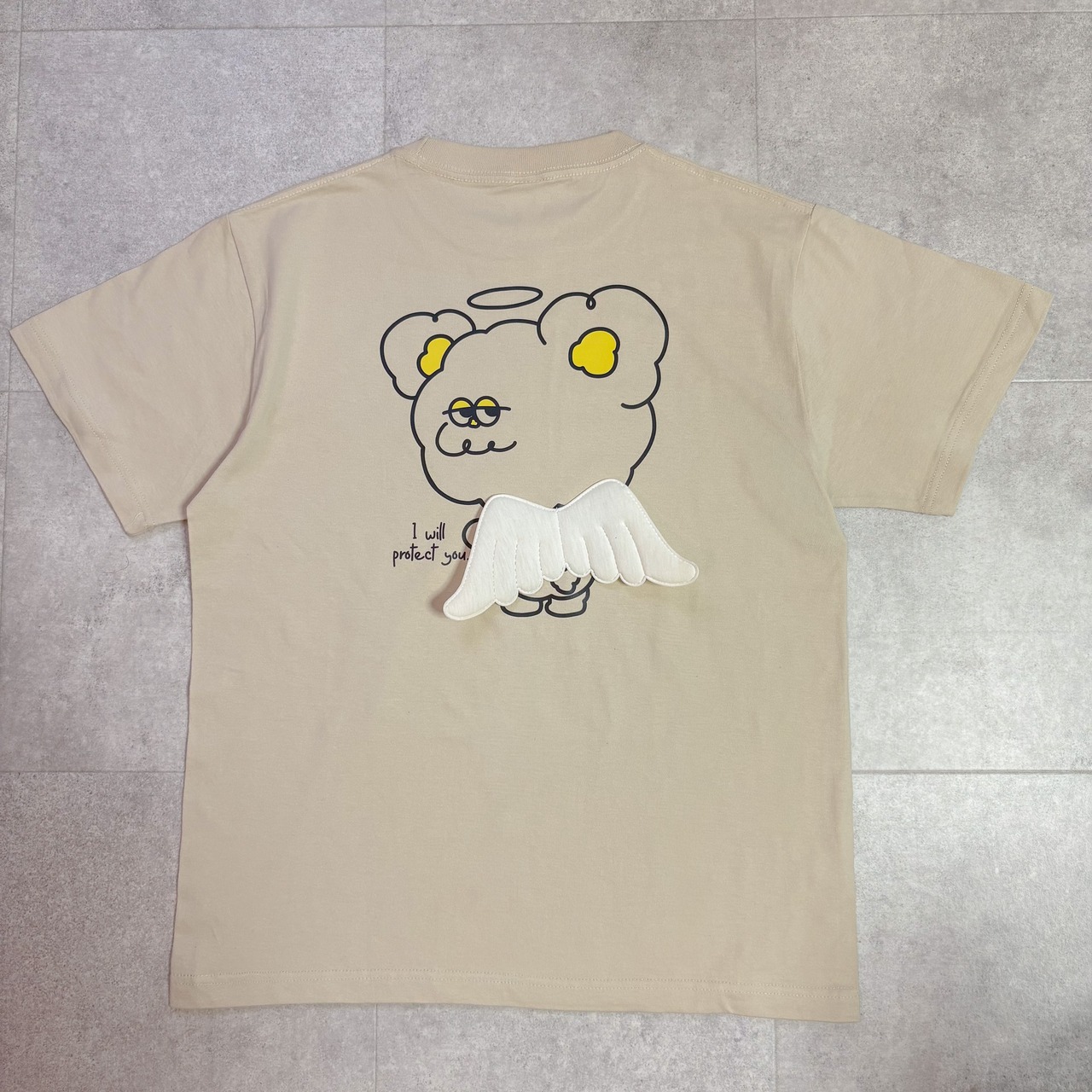 【背中に羽が生えました。】天使の羽 Tシャツ｜Hoooさん 立体刺繍 羽付き キャラクターTee - 4