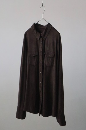 dark brown fake-suède shirt