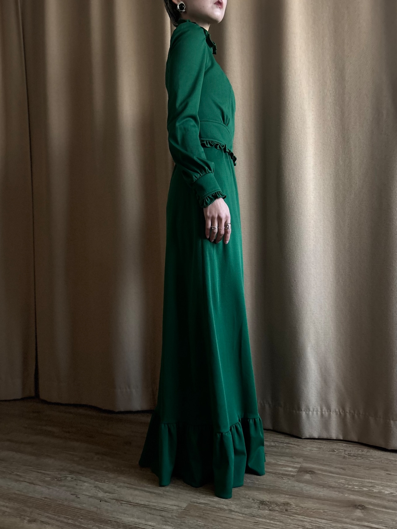 classical green import maxi dress-5115-12