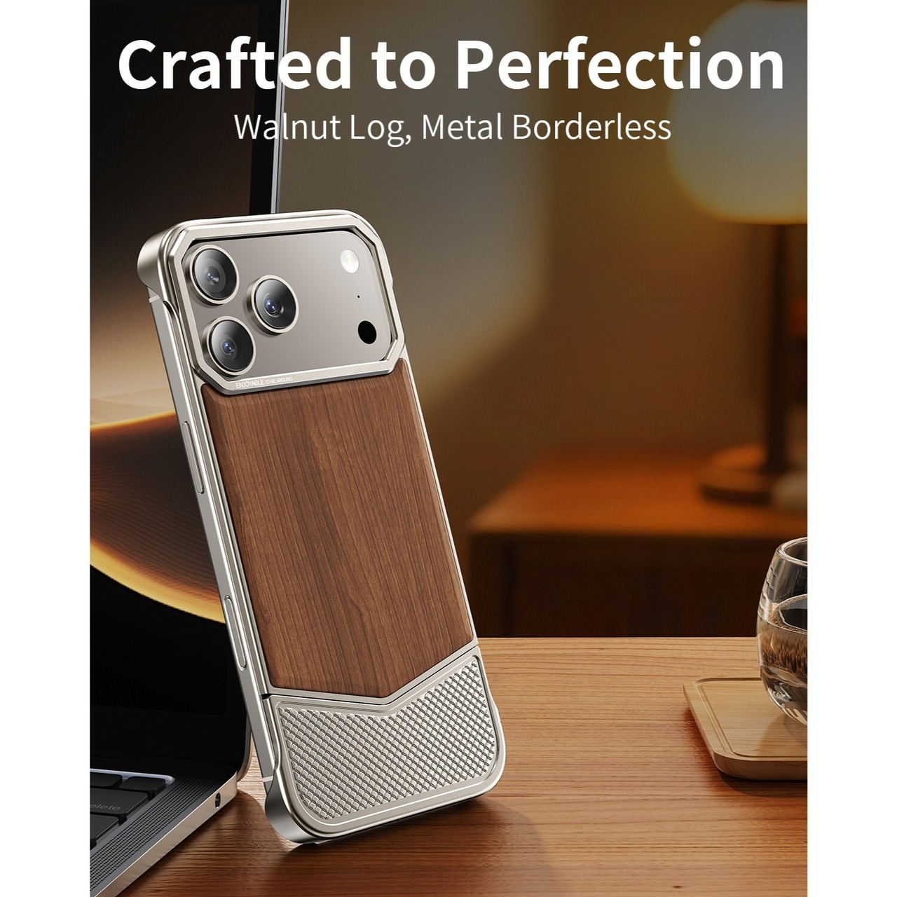 ◆iPhone 17Pro/17Pro Max◆ Wood &Aluminum Slide Phone Cover / ウッド & アルミニウム スライド スマホケース