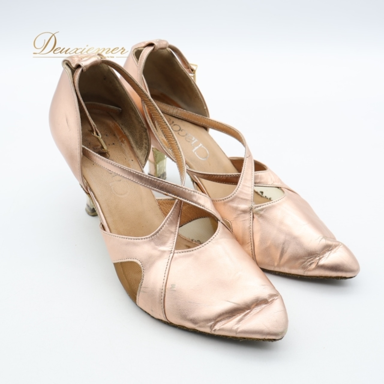 社交ダンス 衣装 スタンダード シューズ 24cm ピンク系 チャコット Chacott 靴 くつ ヒール レディース ストラップ ピンクゴールド 華やか 光沢 上品 ダンス衣装 イベント ステージ 練習 レッスン かわいい