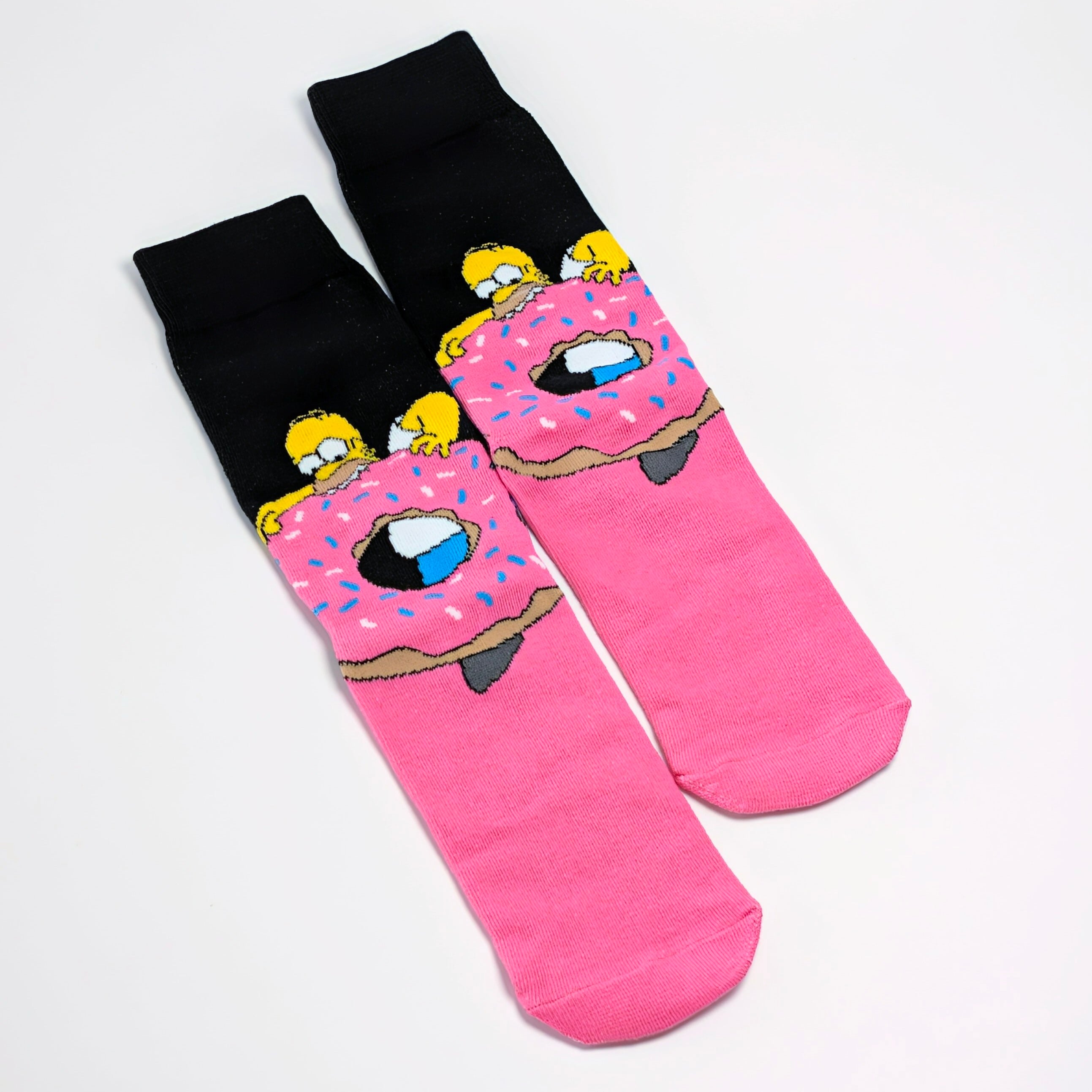 【 crew socks / クルーソックス 】『 The Simpsons / シンプソンズ / ホーマードーナツかぶりつき 』 靴下 / ソックス〚アメリカン雑貨 アメトイ〛