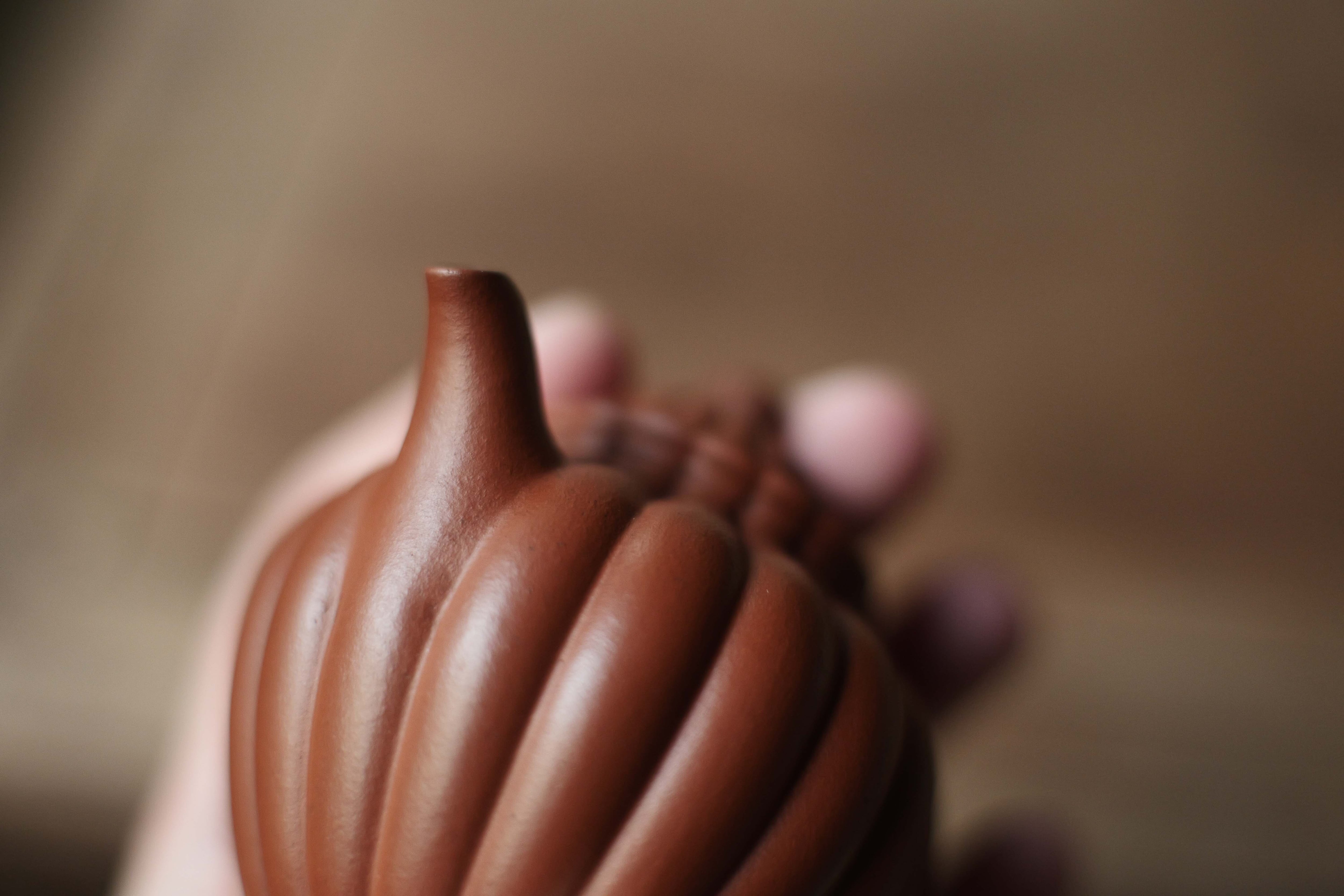 ヴィンテージ 宜興紫砂壺「菊弁・秋水式」（約120cc）・朱泥 | 北白川