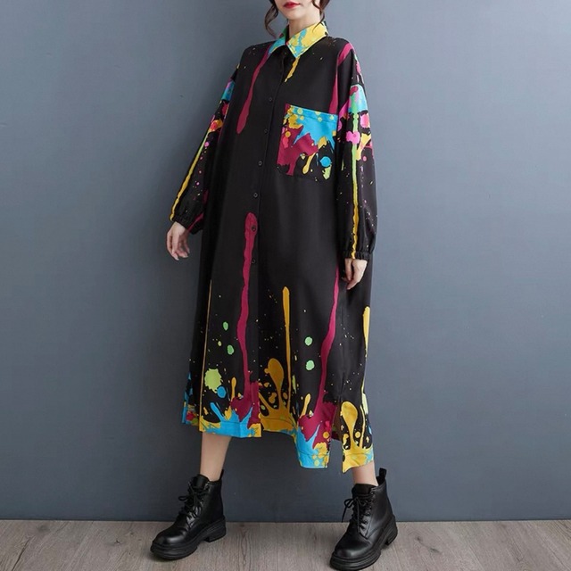 スプラッシュ模様ワンピース　D00144