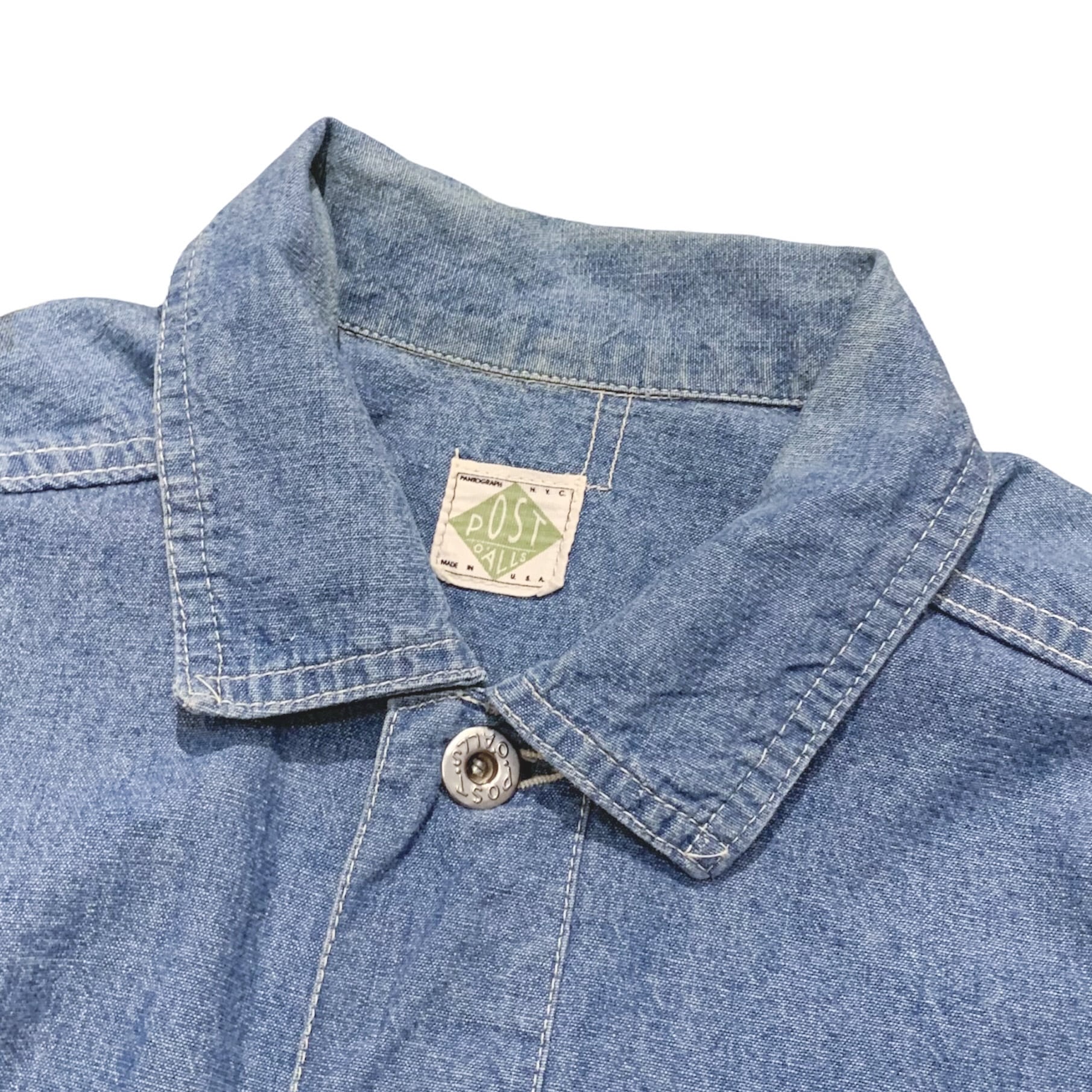 90's USA製 POST OVERALLS Chambray Pullover Jacket / ポスト ...
