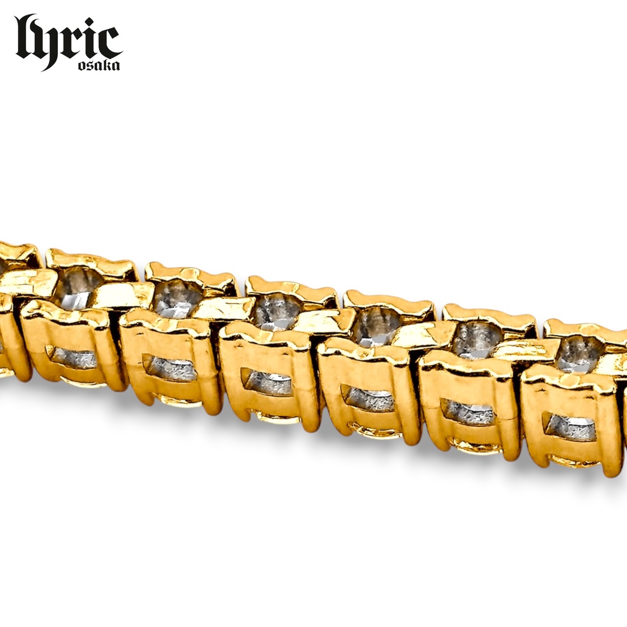 【最高級】stainless316L 4mm 20cm luxury tennis bracelet  gold