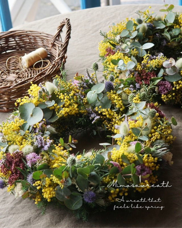 受注製作：枝見せミモザリースM