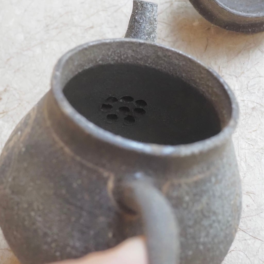 土本訓寛・久美子/焼締象嵌 茶壺 福寿